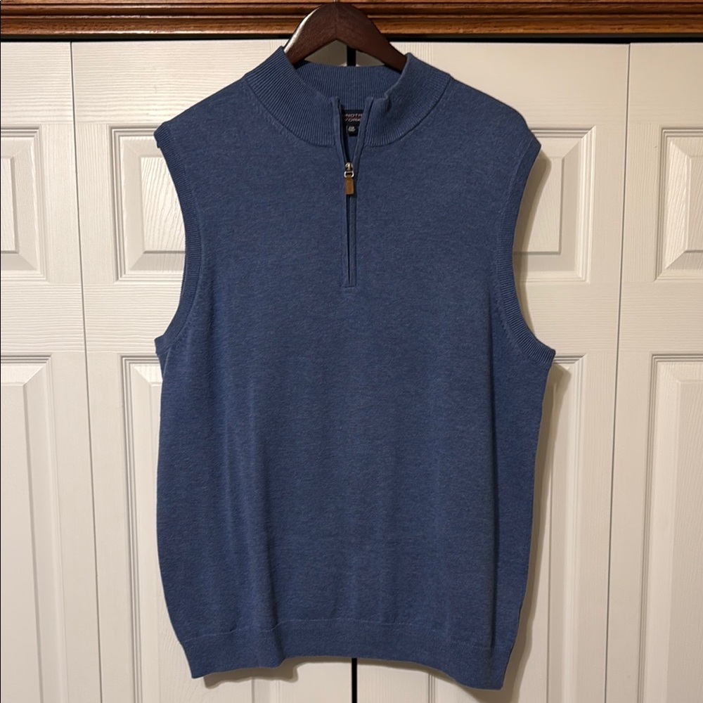 Men's Roundtree & Yorke Light Blue Half-Zip Sweater Vest in size 2XB